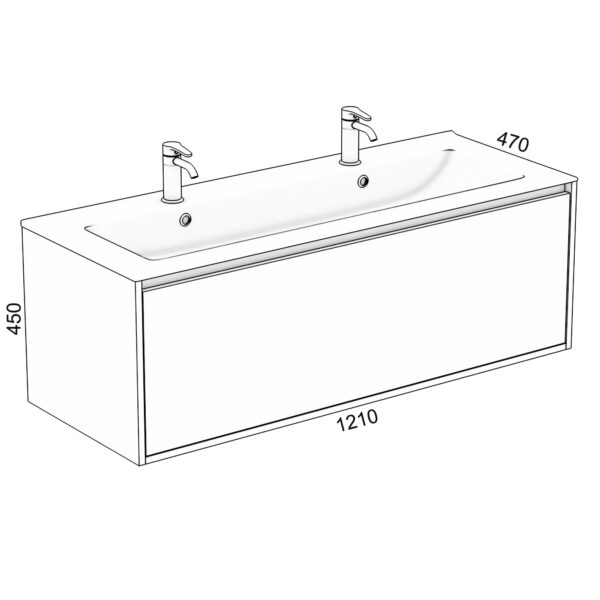 Brookhill1200 WH Double Basin
